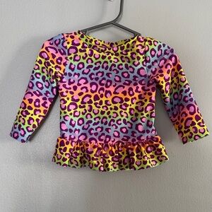 Colorful Leopard Print Long Sleeve Rashguard